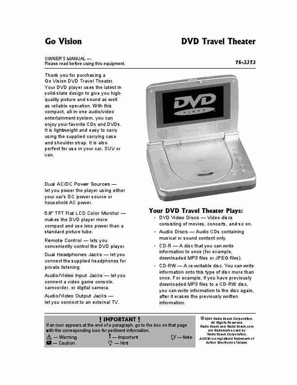 Radio Shack Portable DVD Player 16-3313-page_pdf